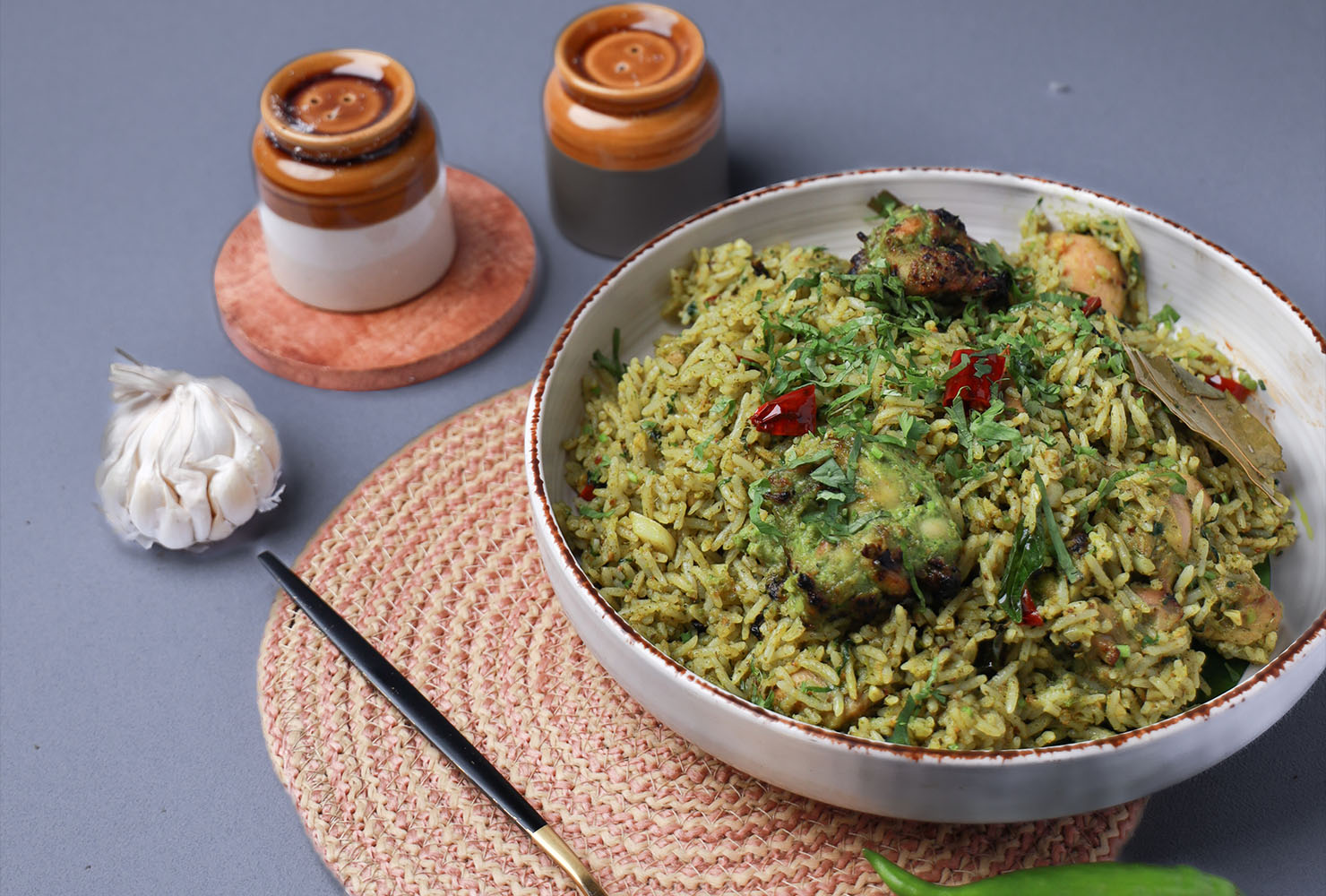Pachi Mirchi Kadi Pulao