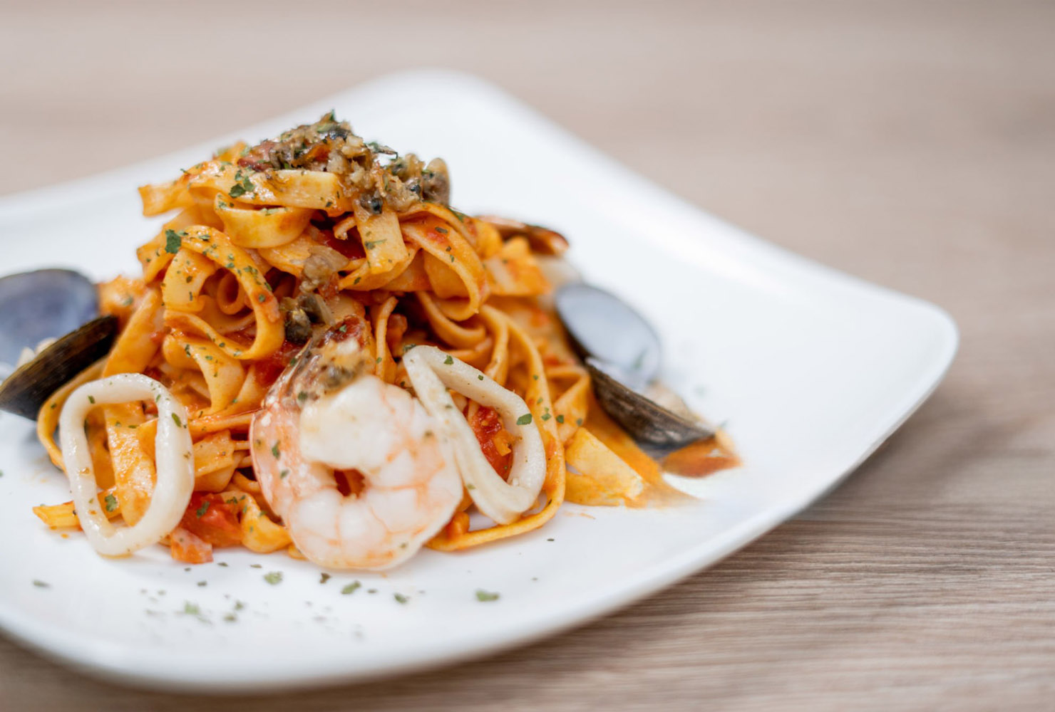 Seafood Marinara  Pasta (Tomato Sauce)